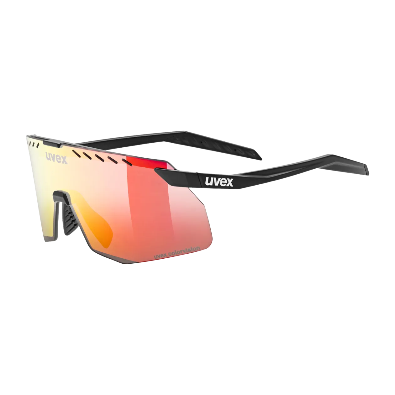 uvex pace stage s CV Sports Glasses, Black Matt / Mirror Red