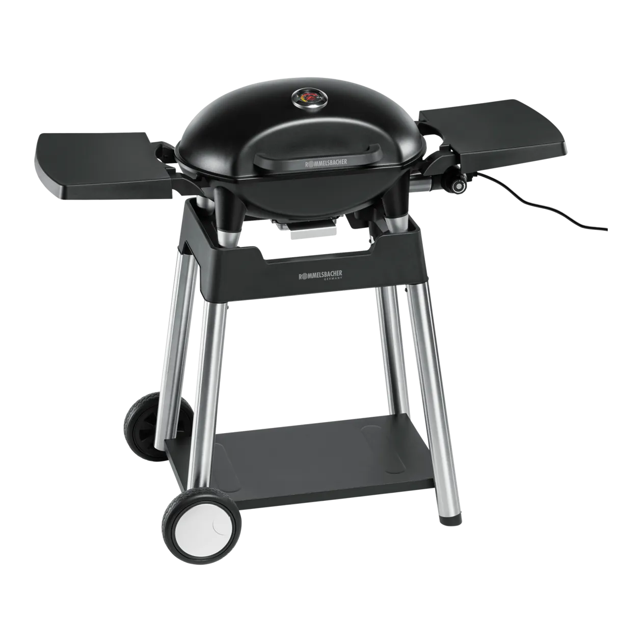 ROMMELSBACHER BBQ 4100/S Barbecue elettrico con carrello, nero / acciaio inox