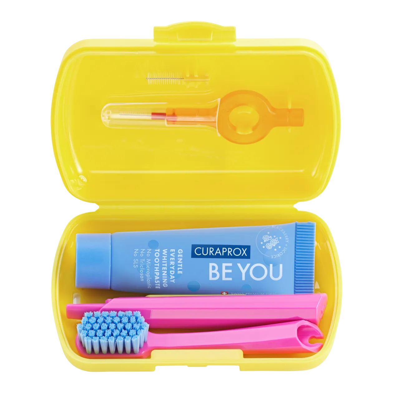 CURAPROX Be you Kit de voyage Plus, jaune/rose