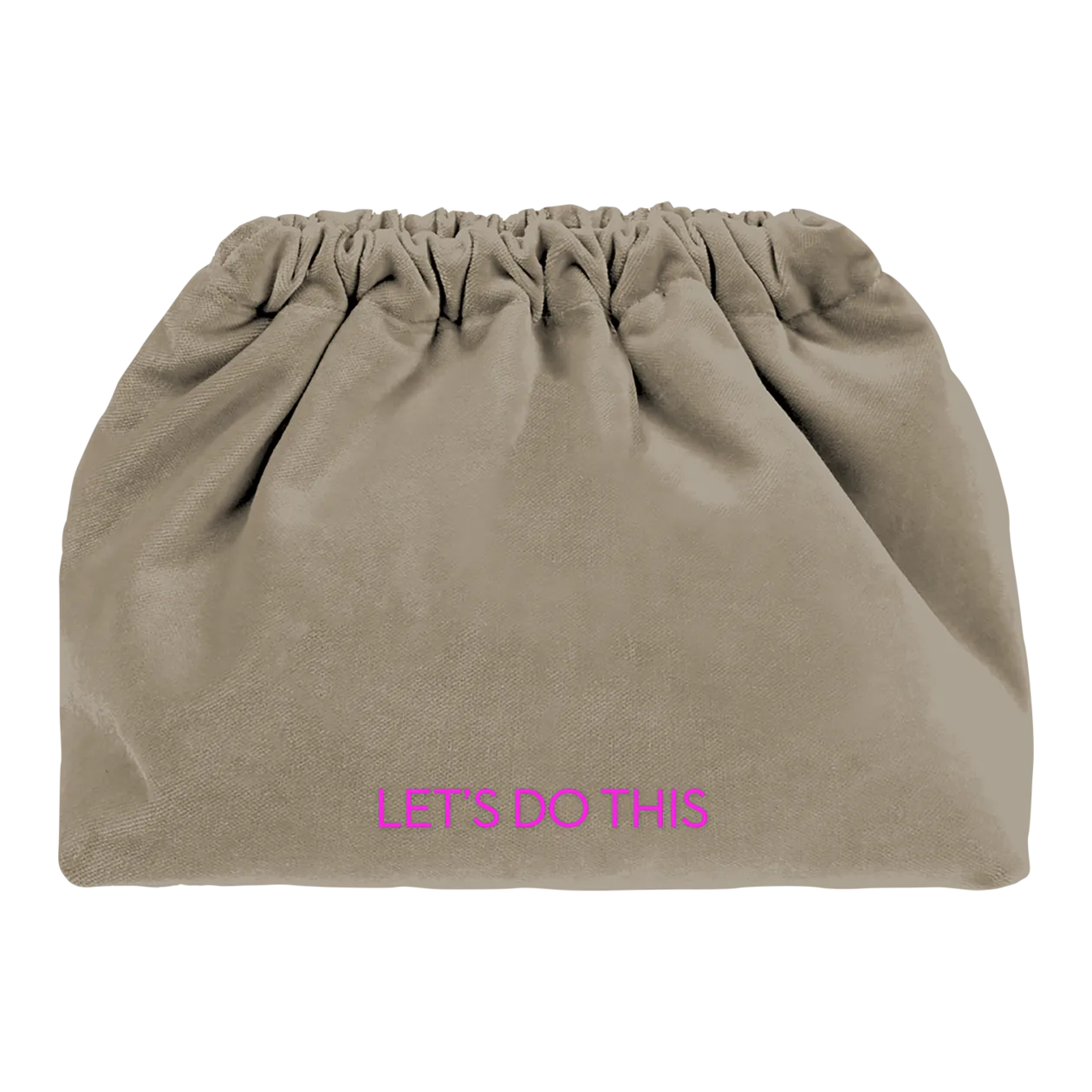 Sorbet Island Let's Do This Velvet Clutch Bag, Taupe