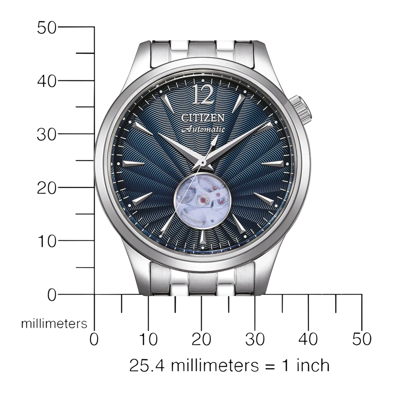 Citizen NH9131-73L Montre automatique, argenté / bleu foncé