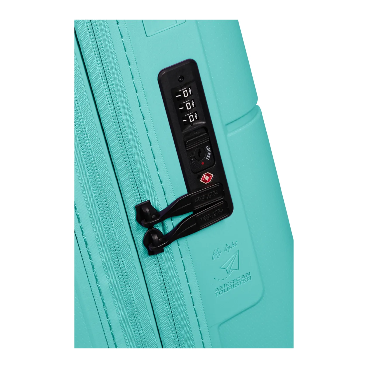 American Tourister DashPop Spinner 55/20 TSA Trolley da cabina (espandibile), Aqua Sky