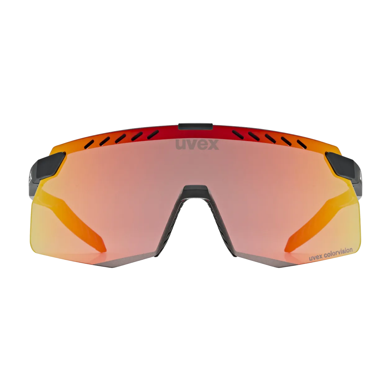 uvex pace stage s CV Sports Glasses, Black Matt / Mirror Red