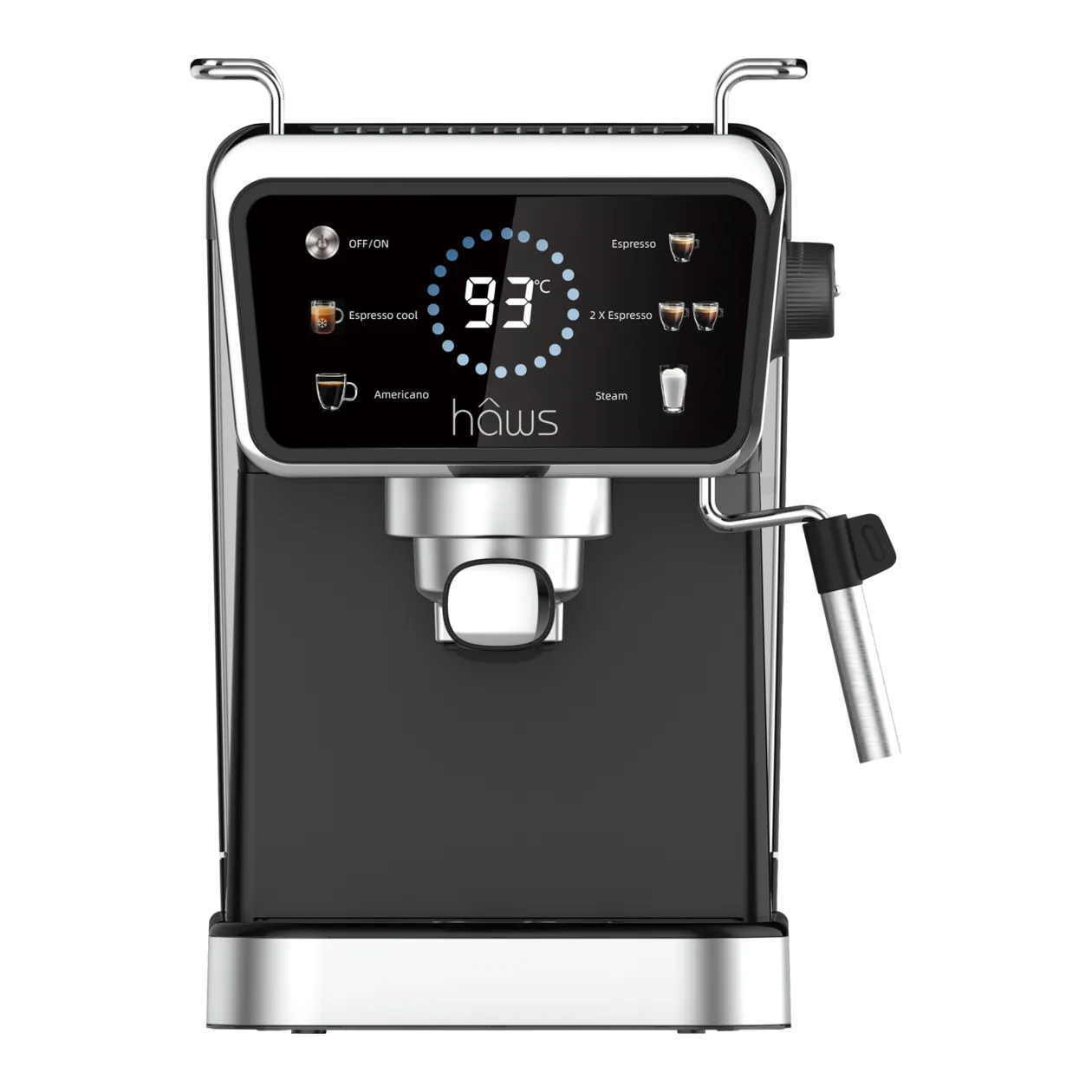 Hâws CME5082 Macchina per caffè espresso 7-in-1, argento/nero