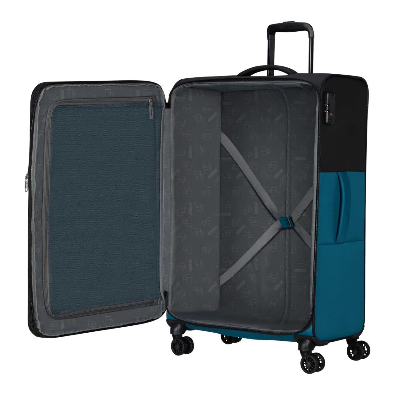 American Tourister Daring Dash Trolley L (espandibile), nero/blu