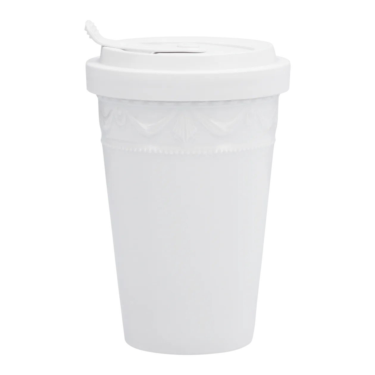 KPM Berlin KURLAND To-Go Cup with Leather Zarf, White/Green