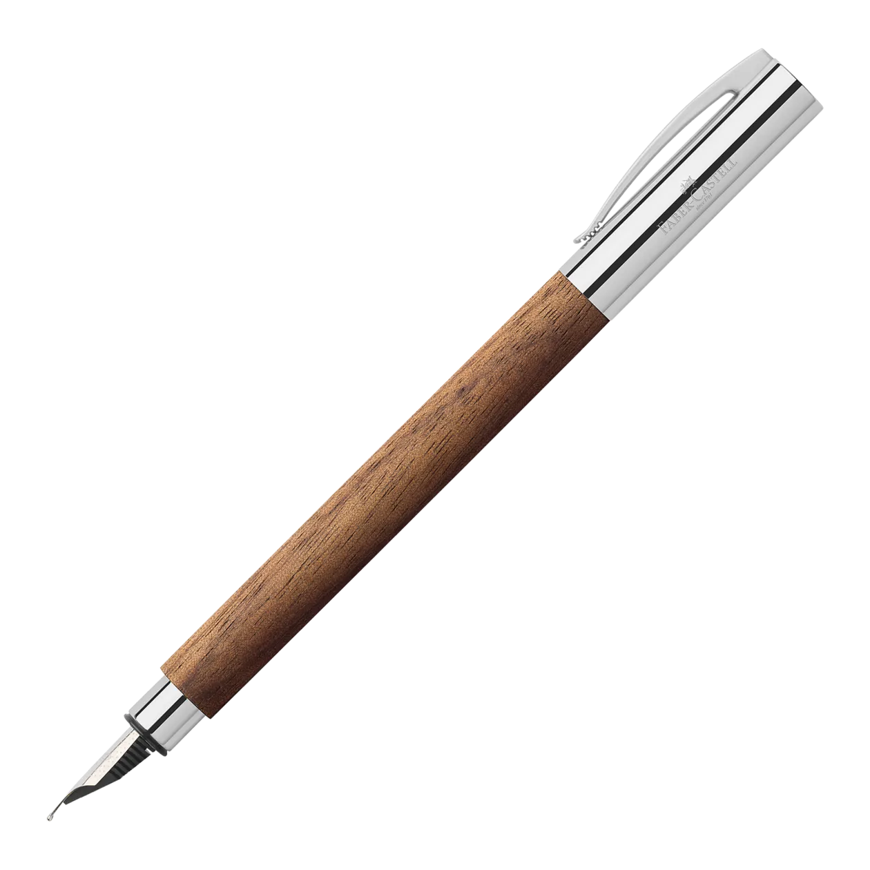 Faber-Castell Ambition Walnut Fountain Pen, Wood/Chrome