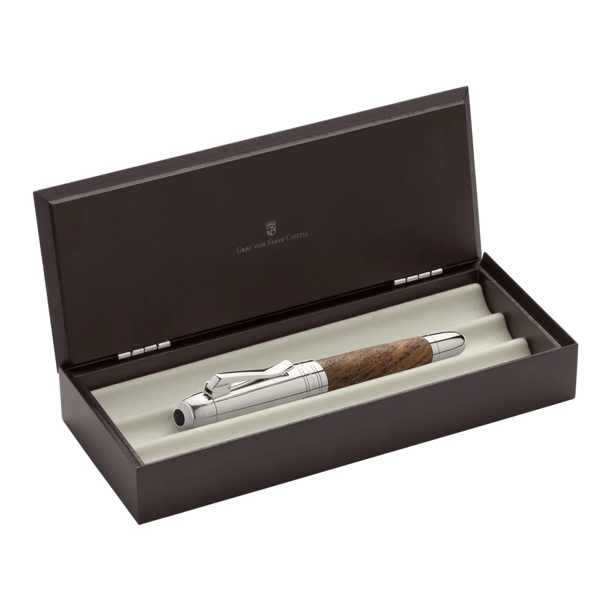 Graf von Faber-Castell Magnum Rollerball Pen, Brown / Platinum-Coloured