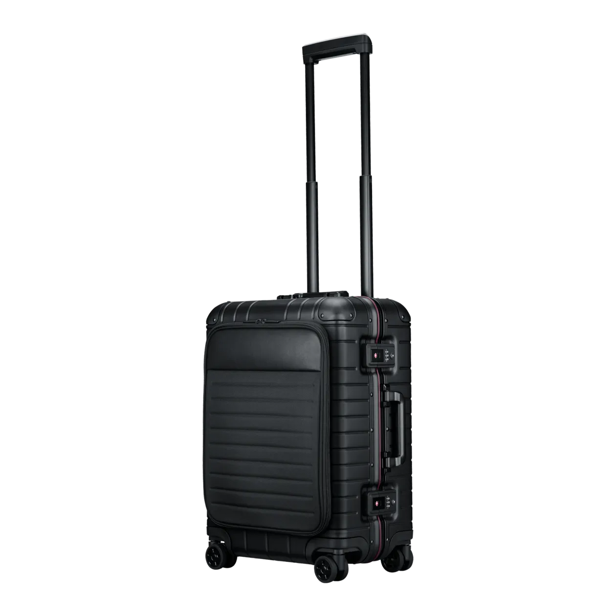 SWISS Aluminium Collection Trolley S mit Vortasche, Schwarz