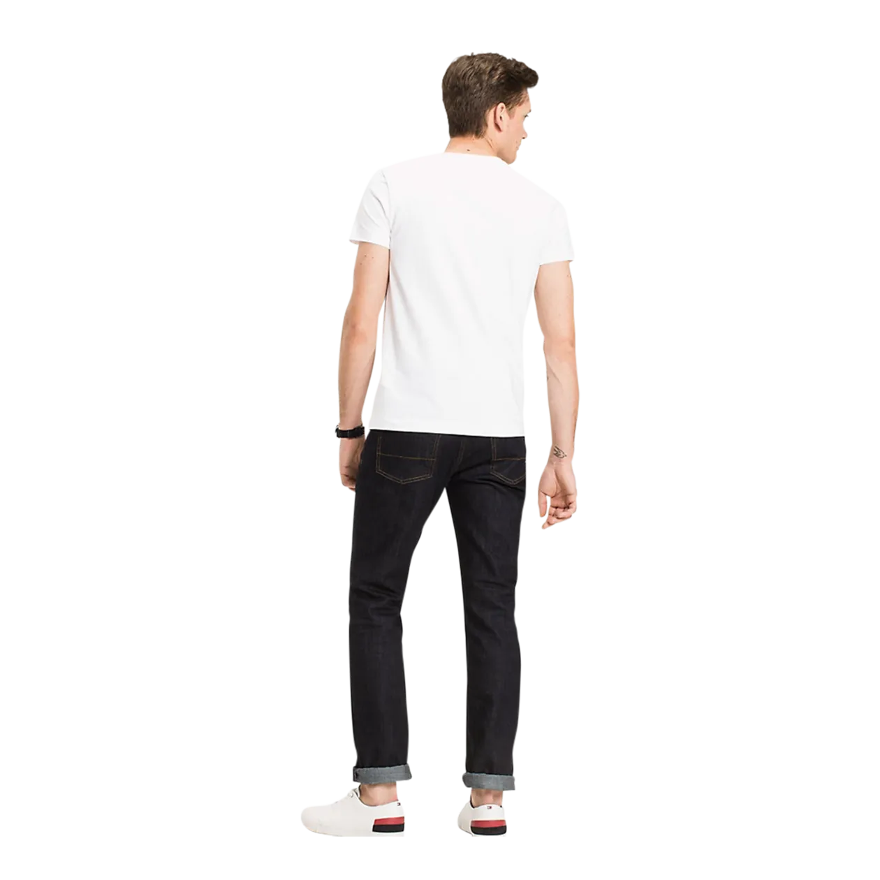 Tommy Hilfiger Core Stretch Slim C-Neck T-shirt pour homme, manches courtes, Bright White