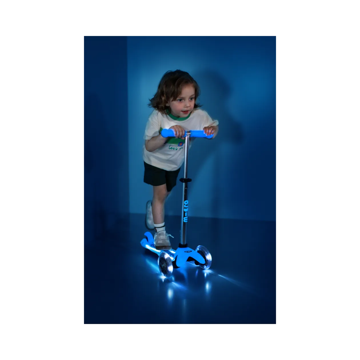 micro Mini Micro Deluxe Glow LED Plus Children's Scooter, Arctic Blue