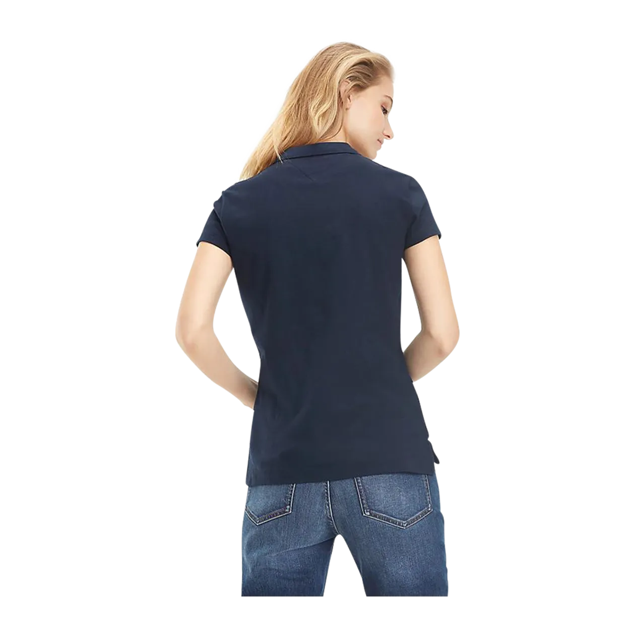 Tommy Hilfiger Heritage Short Sleeve Slim Poloshirt, Damen Kurzarm, Midnight