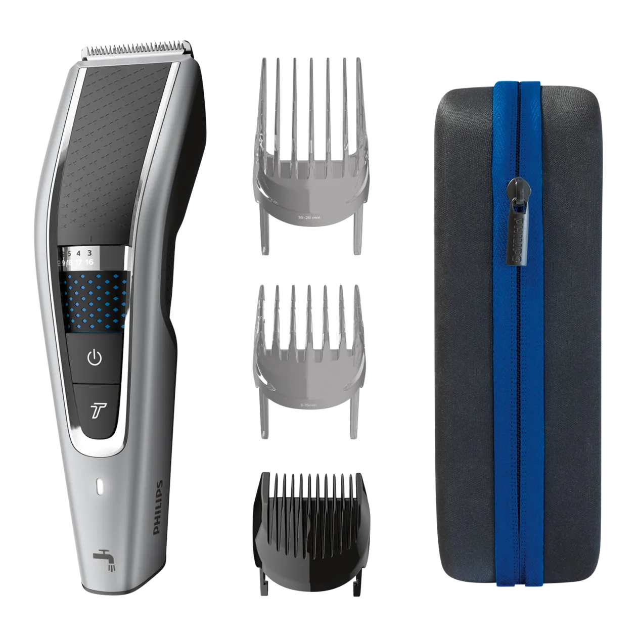 Philips Hairclipper Series 5000 Haarschneider, Schwarz/Silber