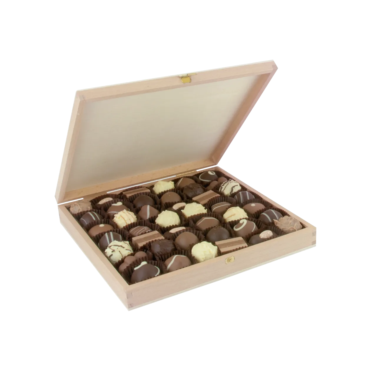 DreiMeister Wooden Box with Praline and Truffle Selection, 430g