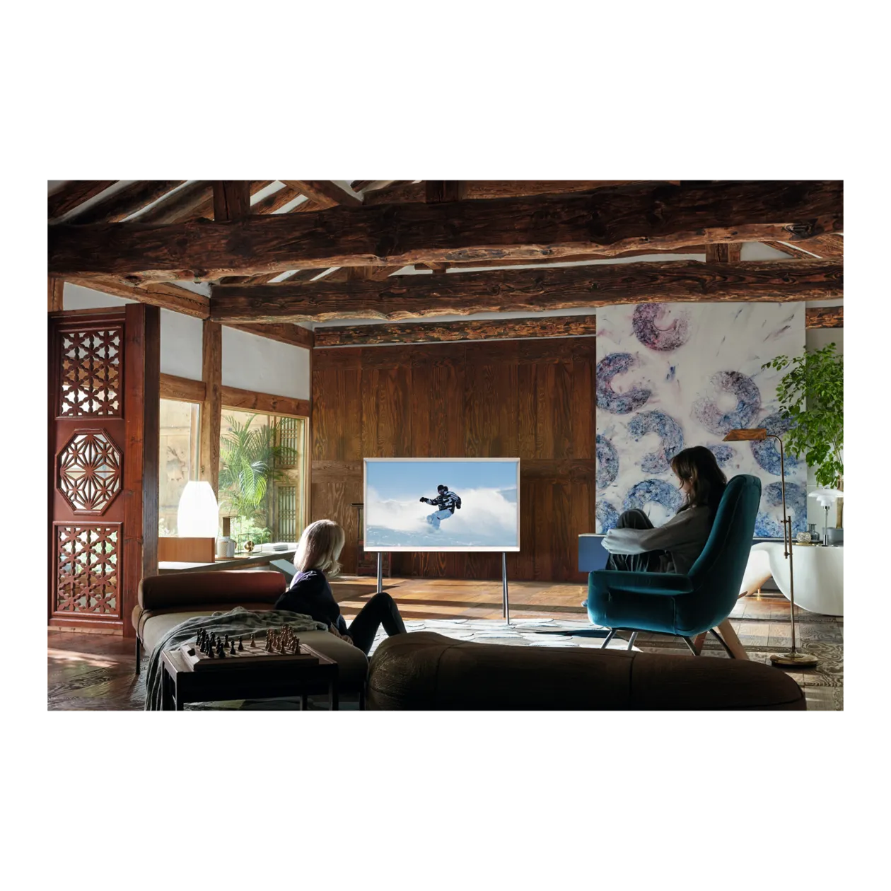 Samsung The Serif TV, 55″, Wolkenweiß