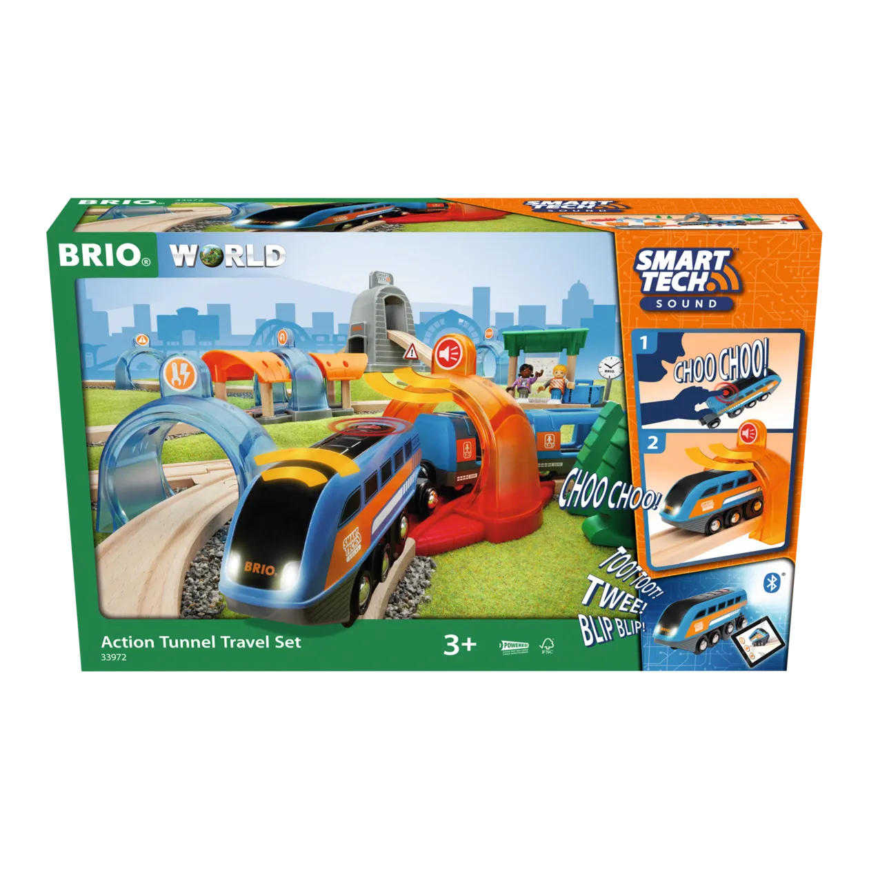 BRIO Smart Tech Sound Action Tunnel Travel Train Set