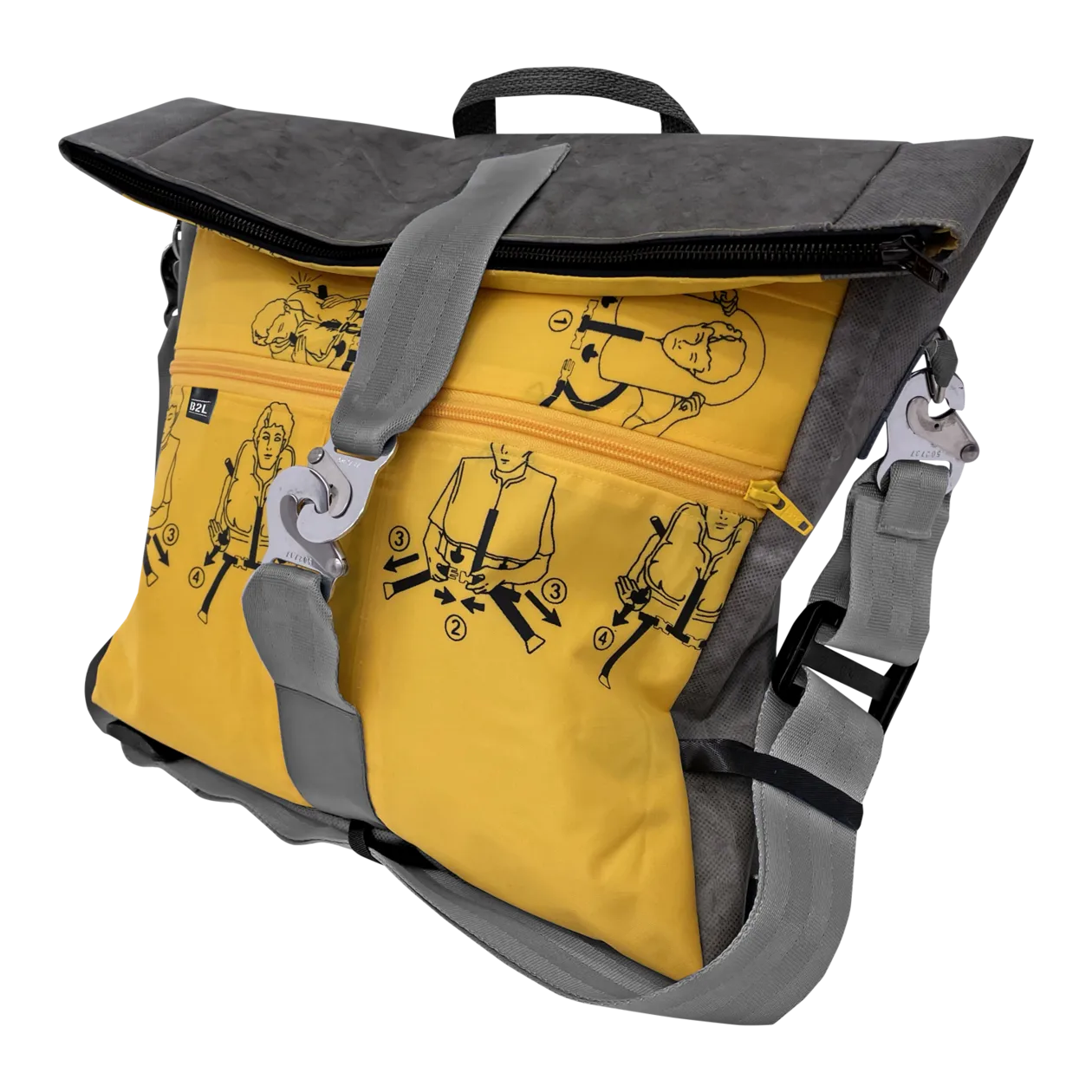 BAG TO LIFE Bike Cruise Bag BC Sacoche vélo, Nozzle Grey / Signal Yellow