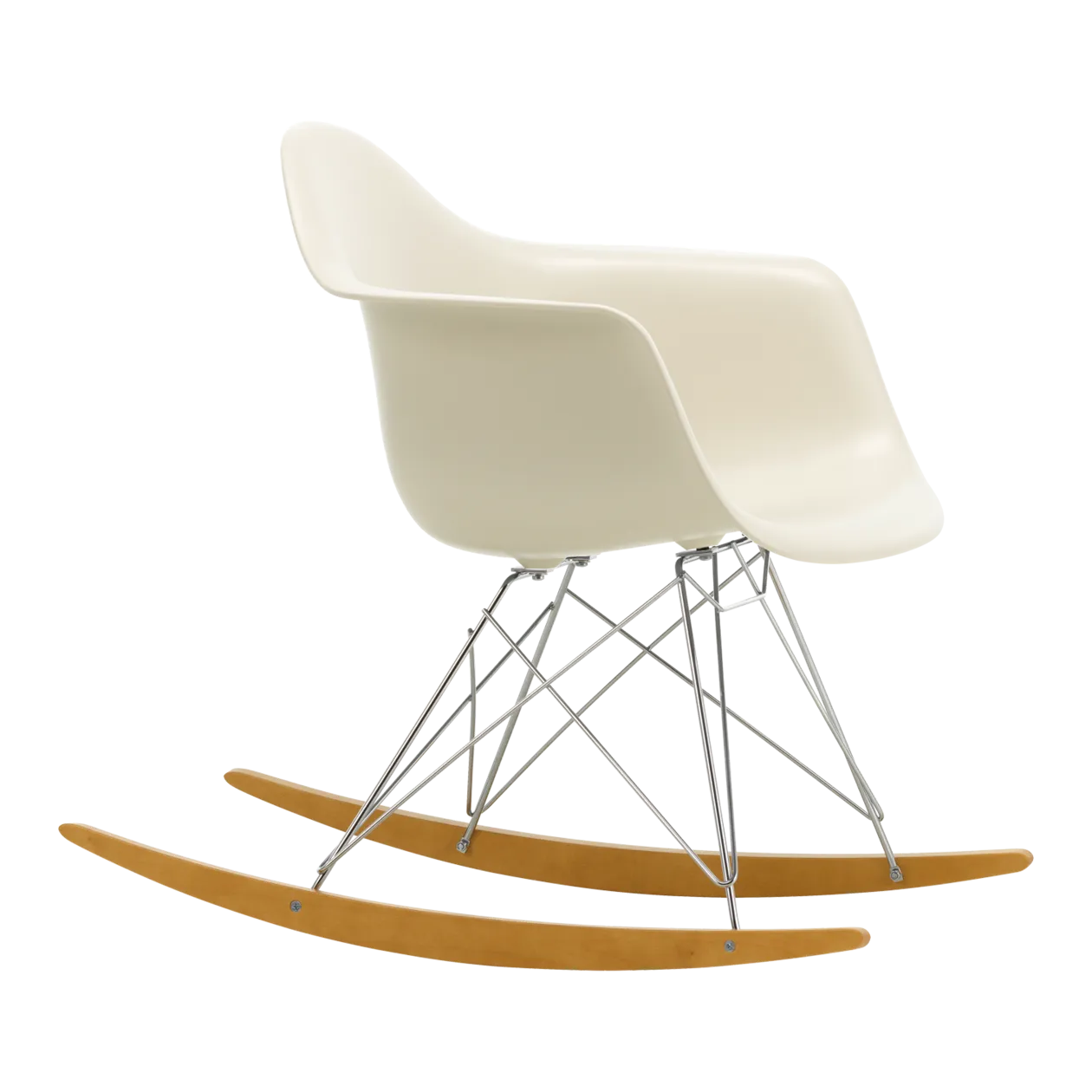 Vitra Eames Plastic Armchair RAR Schaukelstuhl, Kieselstein/Chrom