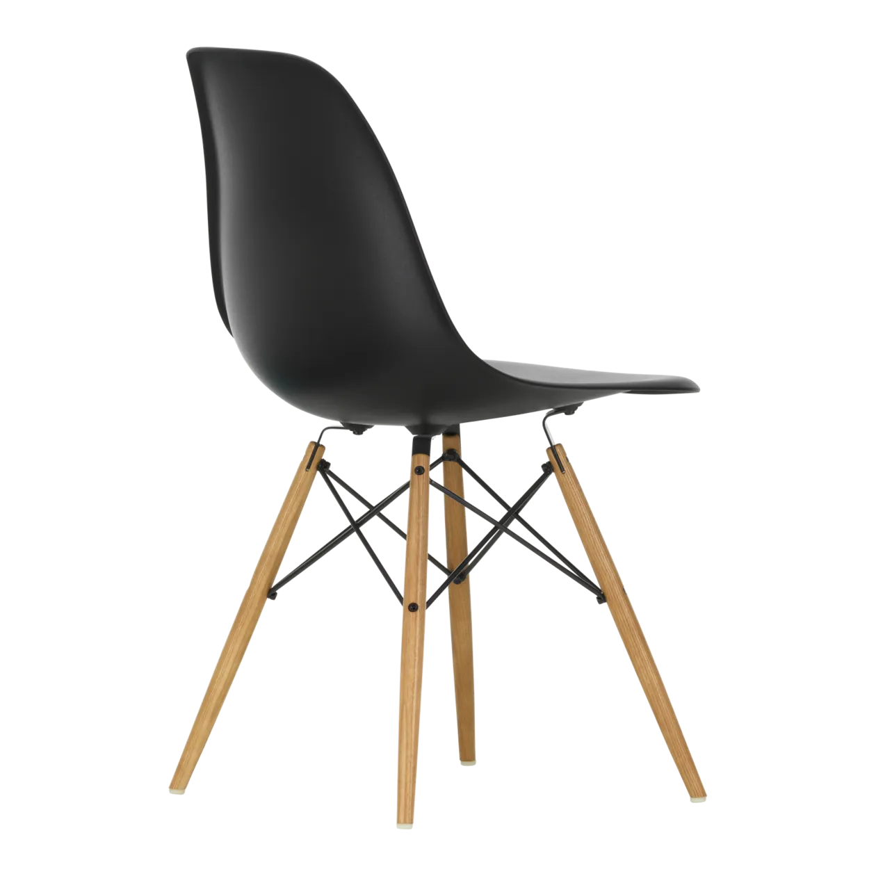 Vitra Eames Plastic Side Chair DSW chaise, noir intense / couleur miel