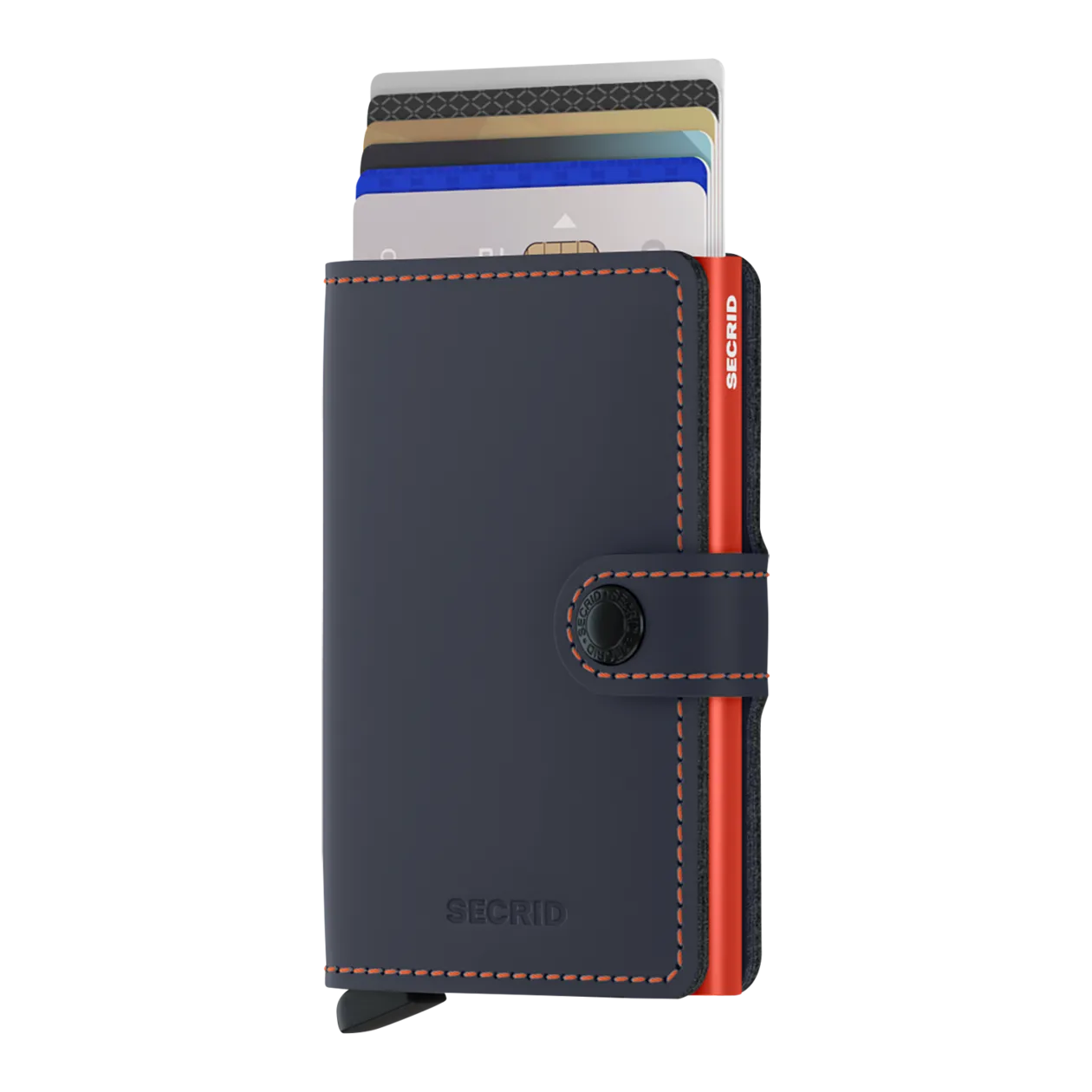 Secrid Miniwallet Porte-cartes, Matte Night Blue & Orange