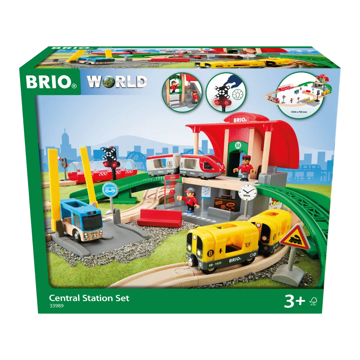 BRIO Grande set di gioco stazione ferroviaria cittadina, 37 pezzi