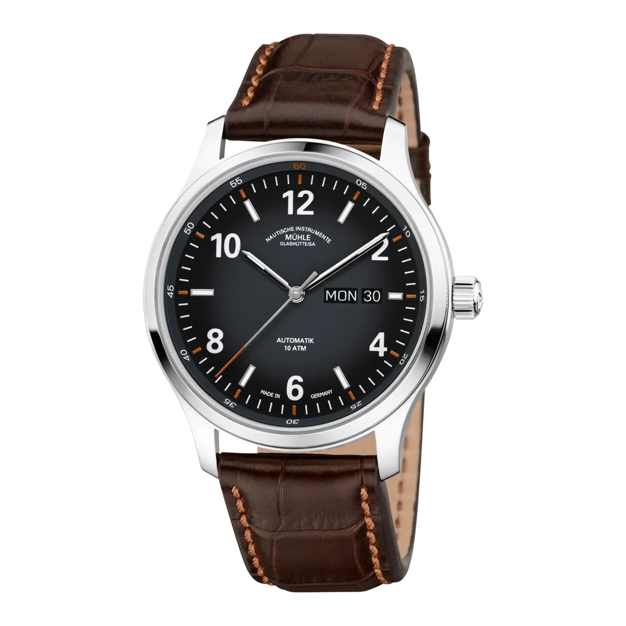 Mühle-Glashütte Lunova Tag/Datum Automatic Watch, Black