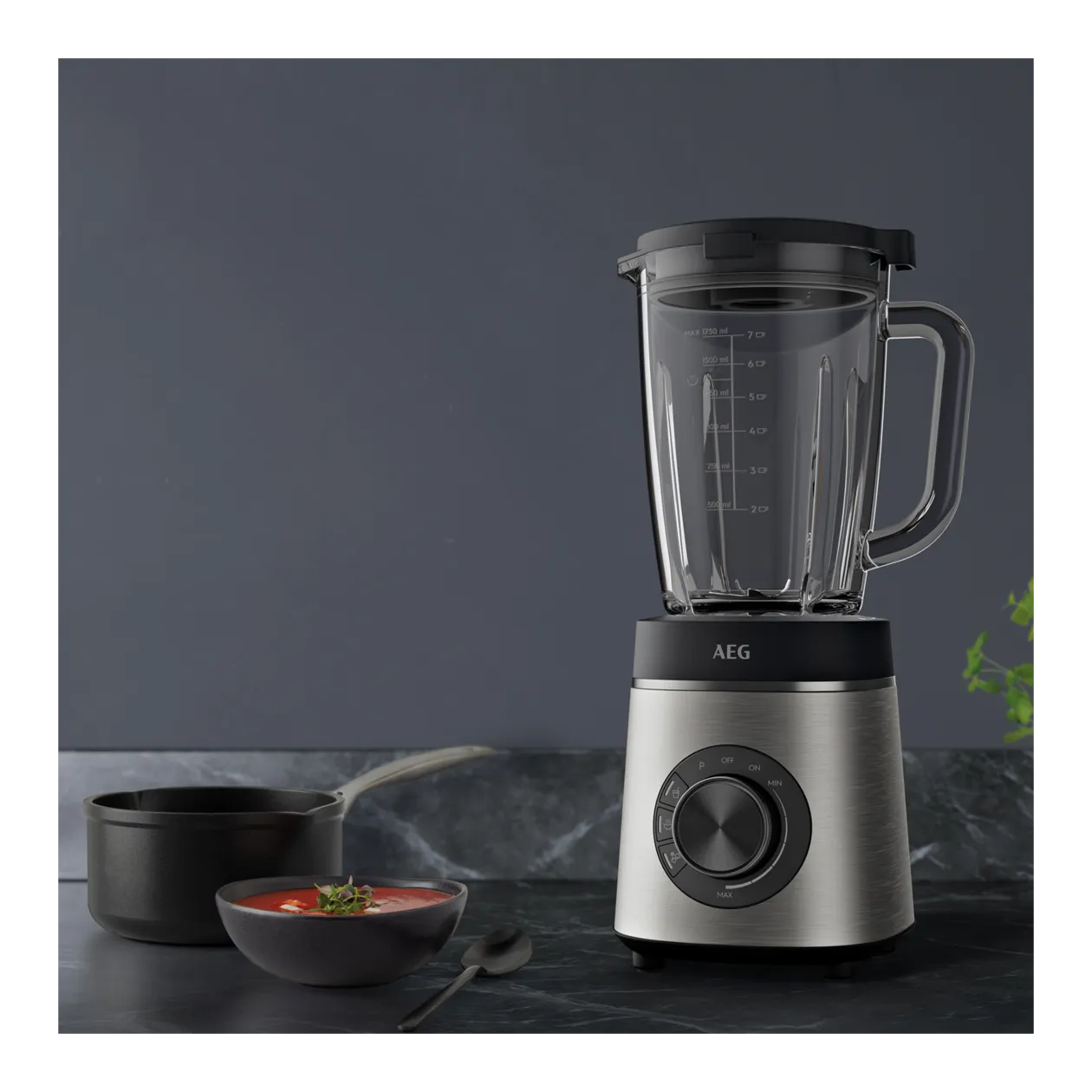 AEG TB6-1-6ST Blender, Stainless Steel / Granite Grey