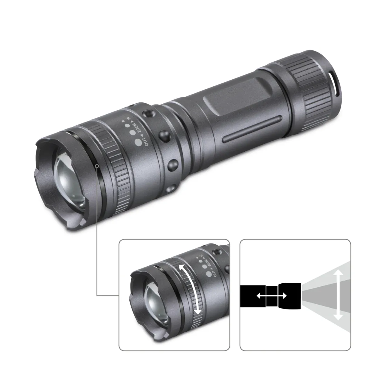 Hama Ultra Pro LED Torch, Grey / Silver-Coloured