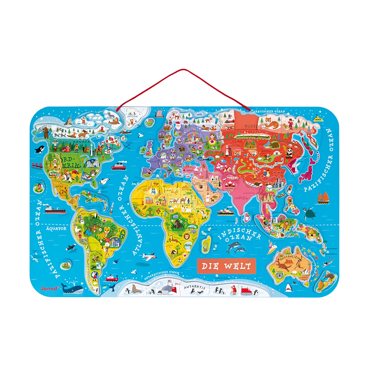 Janod Die Welt Magnetic World Map Puzzle