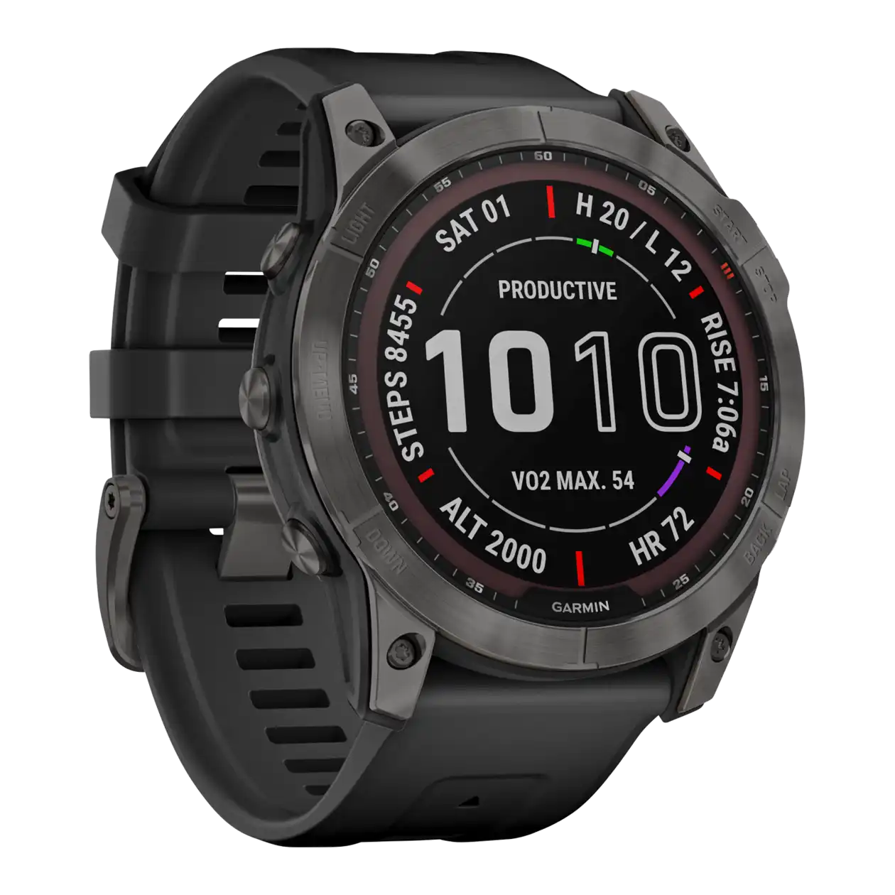 Garmin fēnix® 7X Sapphire Solar Montre GPS multisports, noir / gris ardoise / titane