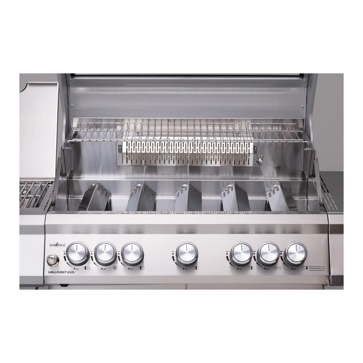 Grillfürst G521E Barbecue a gas + plancha in acciaio inox + fodera protettiva