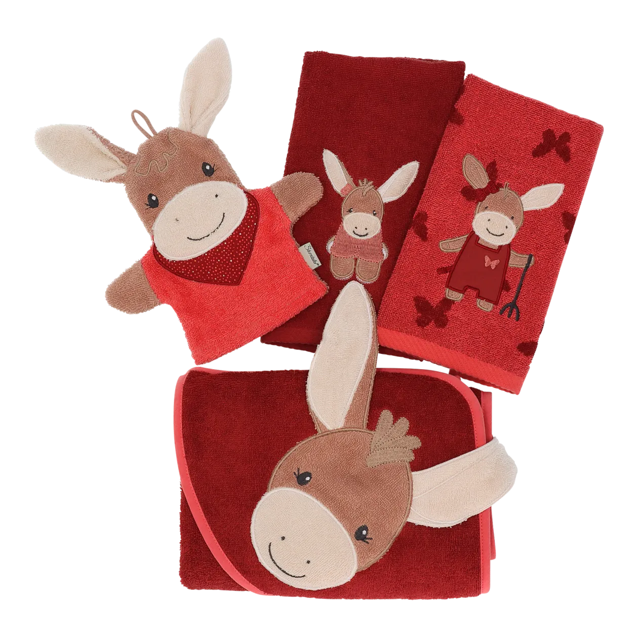 Sterntaler Esel Emmi Baby-Frottee-Set, Rot