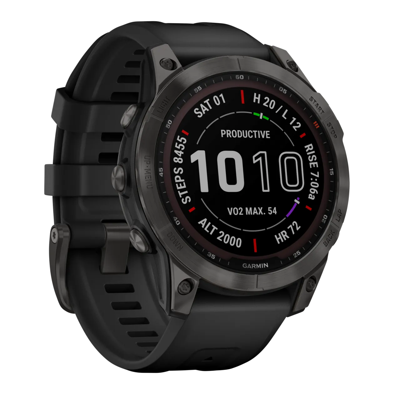 Garmin fēnix® 7 Sapphire Solar Smartwatch GPS multisport, nero / grigio ardesia / titanio