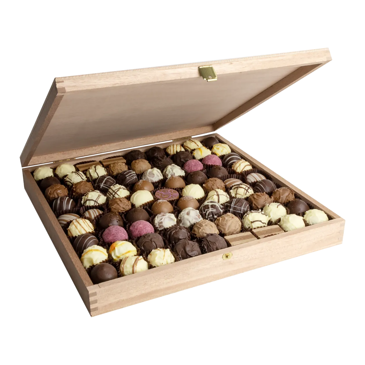 DreiMeister Coffret en bois « DreiMeister » assortiment de pralines et truffes