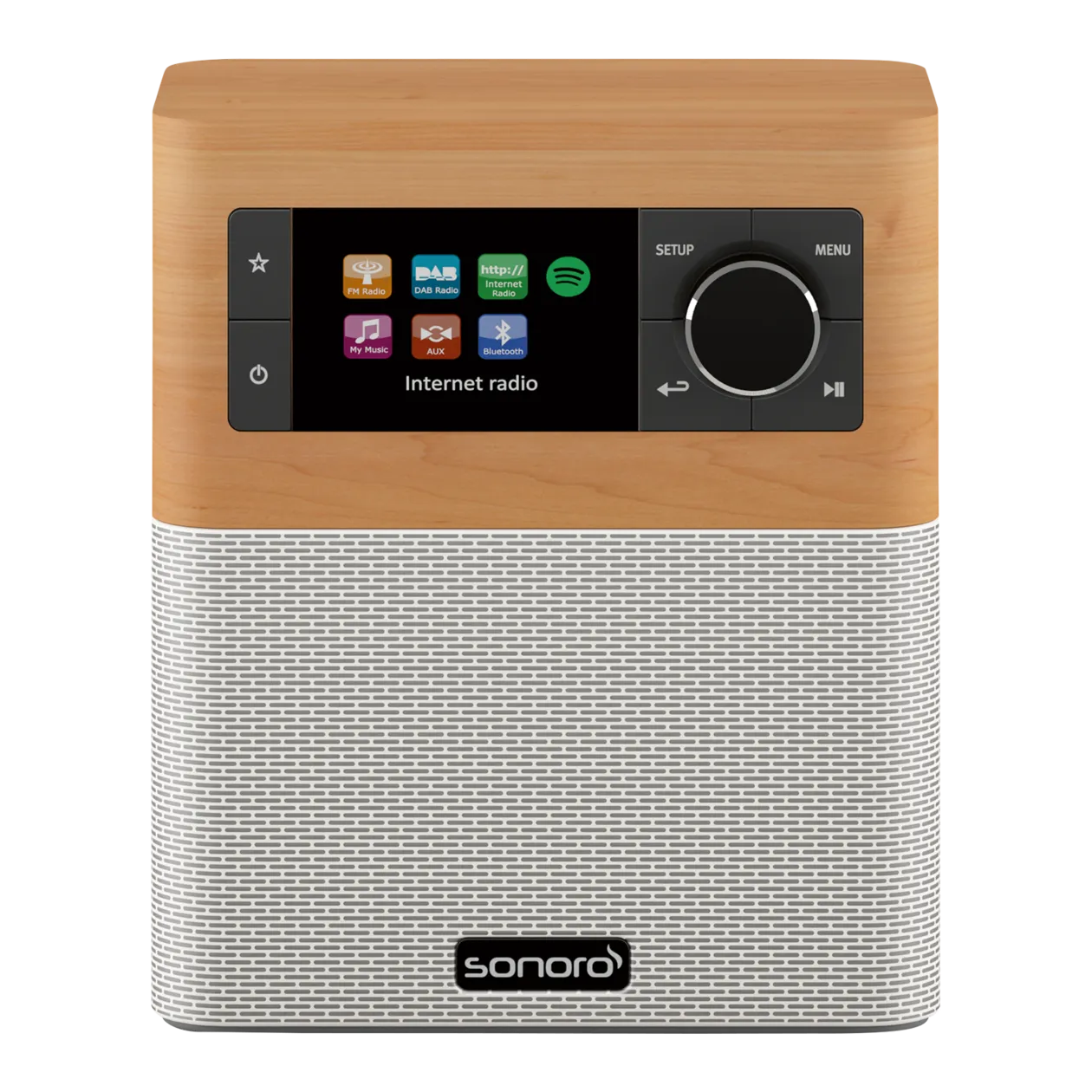 sonoro Stream Internet Radio, Maple/White