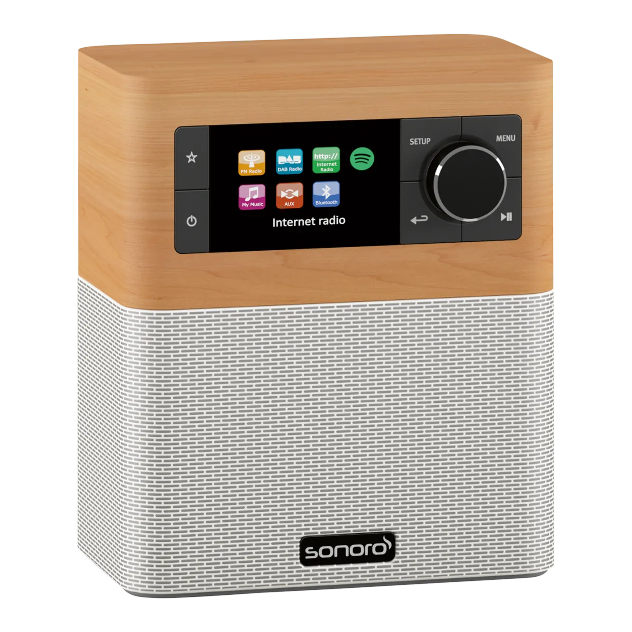 sonoro Stream Internet Radio, Maple/White