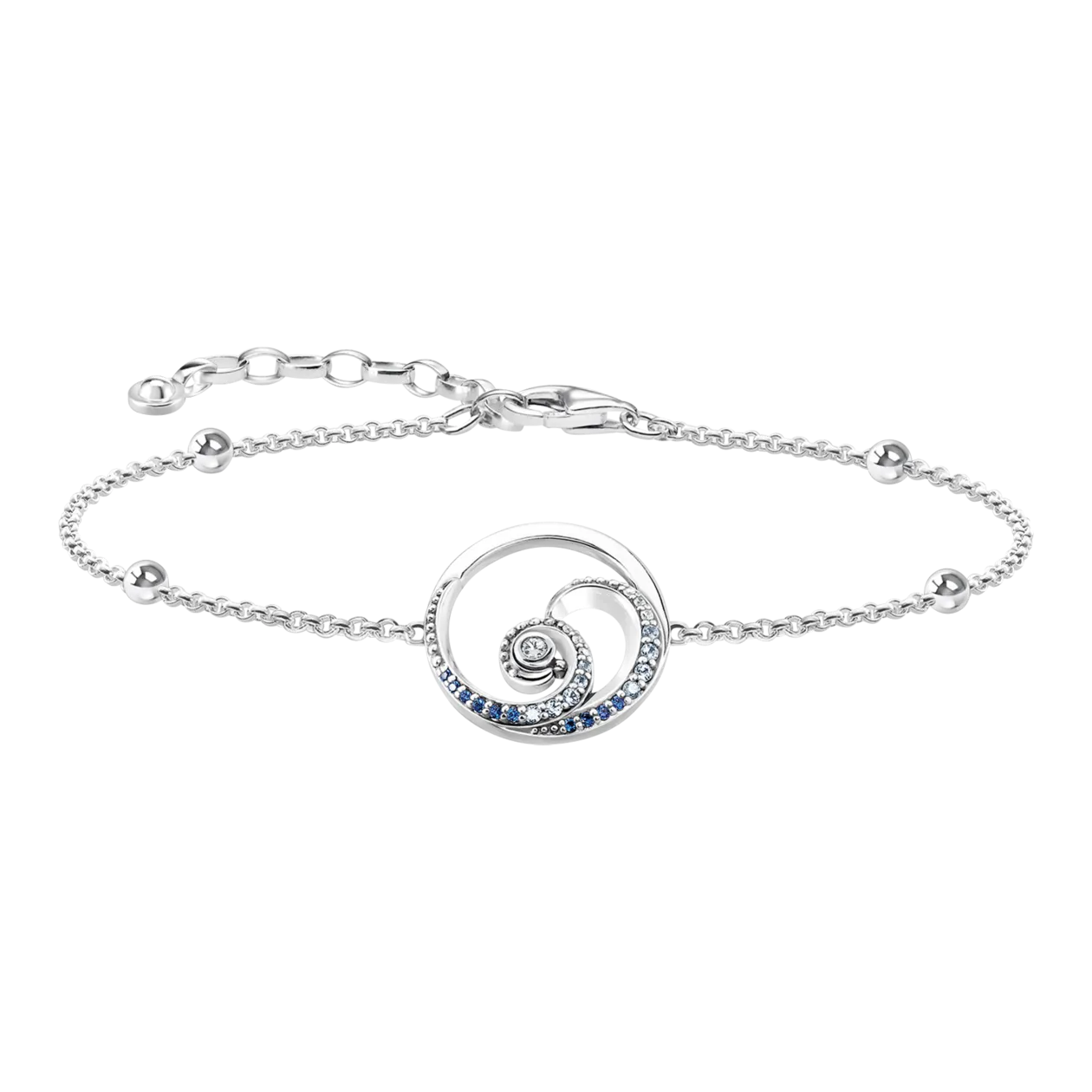 THOMAS SABO Welle Armband, Silberfarben/Blau