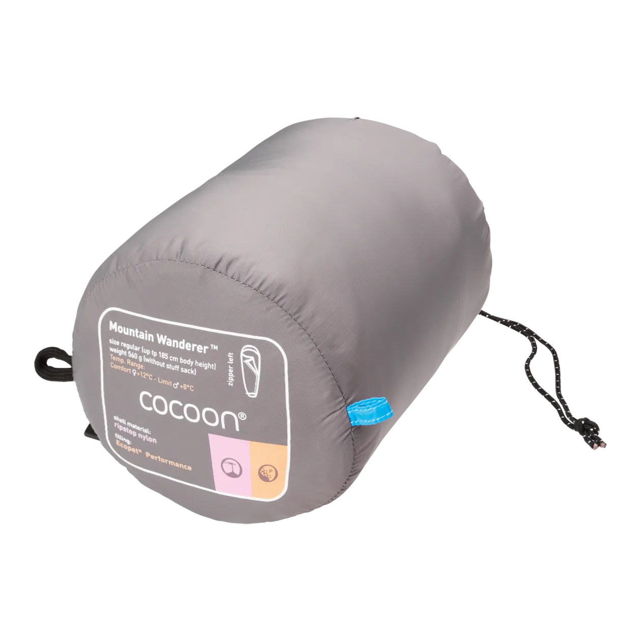 COCOON Mountain Wanderer Regular Sac de couchage, Volcano Grey / Light Blue