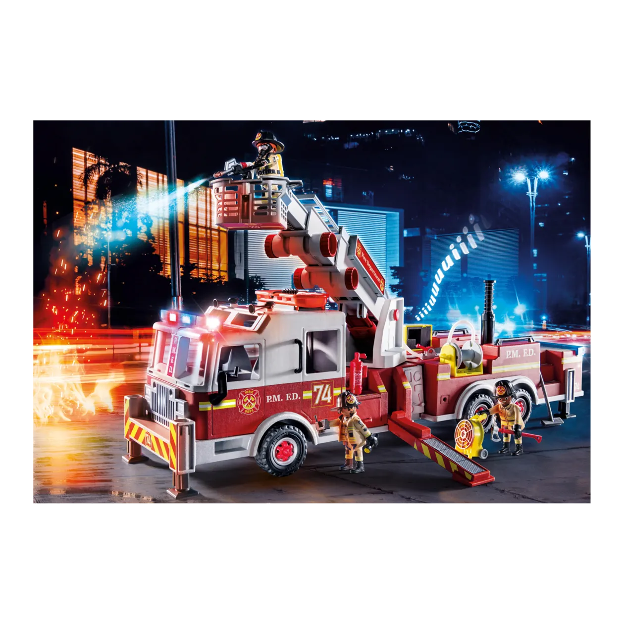 PLAYMOBIL® US Tower Ladder Fire Engine Playset