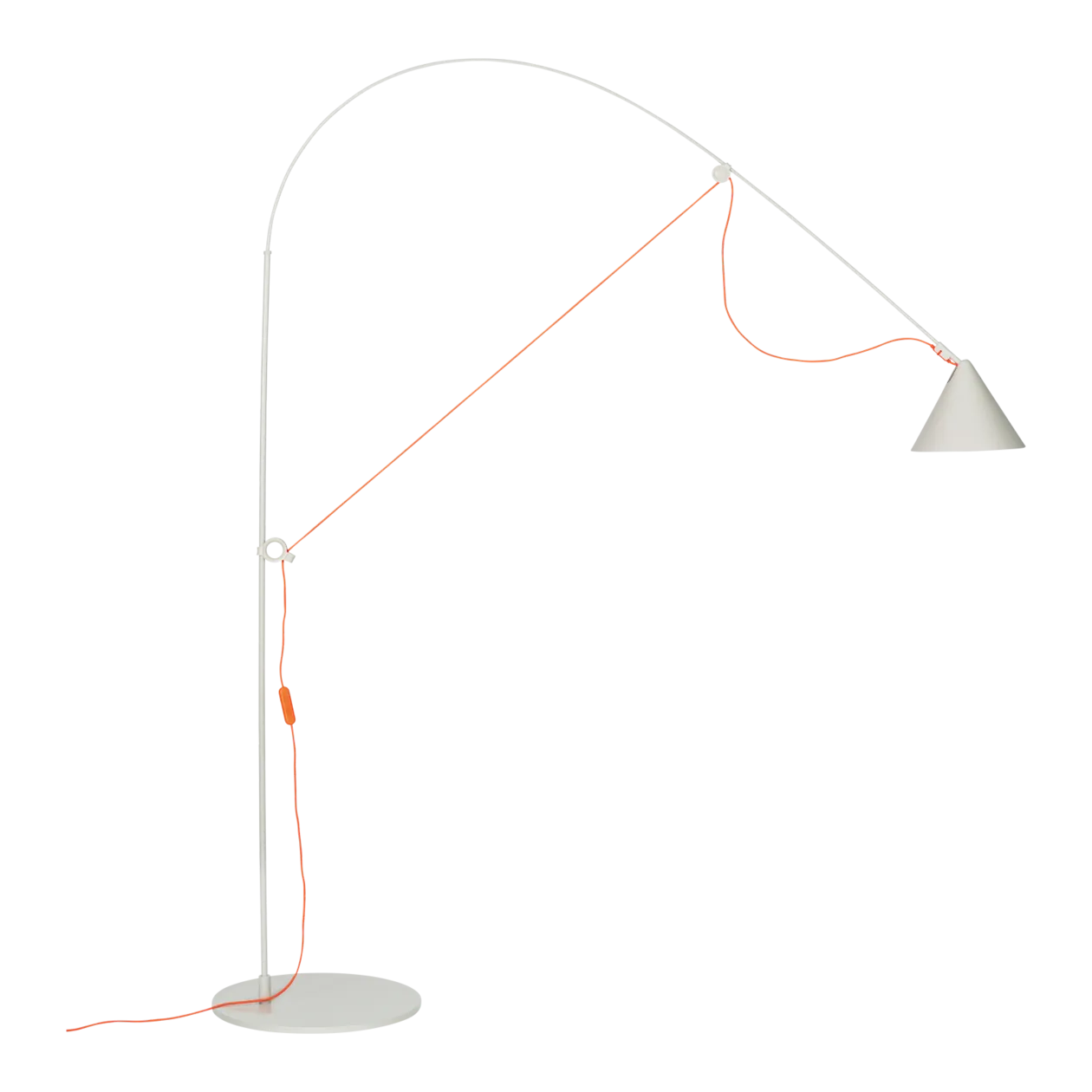 Midgard AYNO L Lampadaire, gris soie / Neon Orange