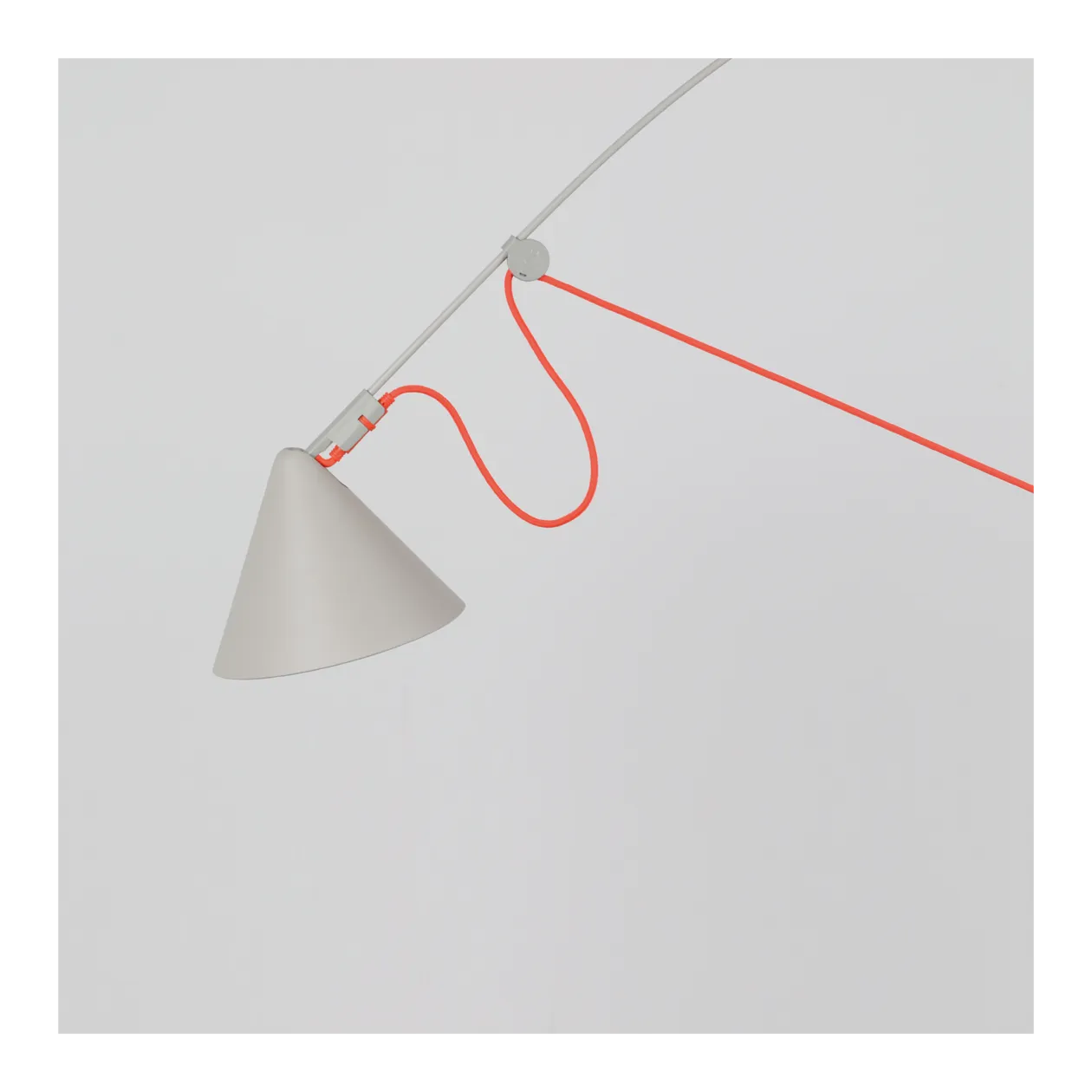 Midgard AYNO L Lampadaire, gris soie / Neon Orange