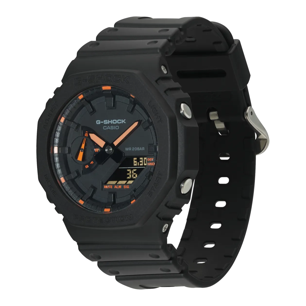 CASIO G-SHOCK GA-2100-1A4ER Orologio da polso, nero/arancione