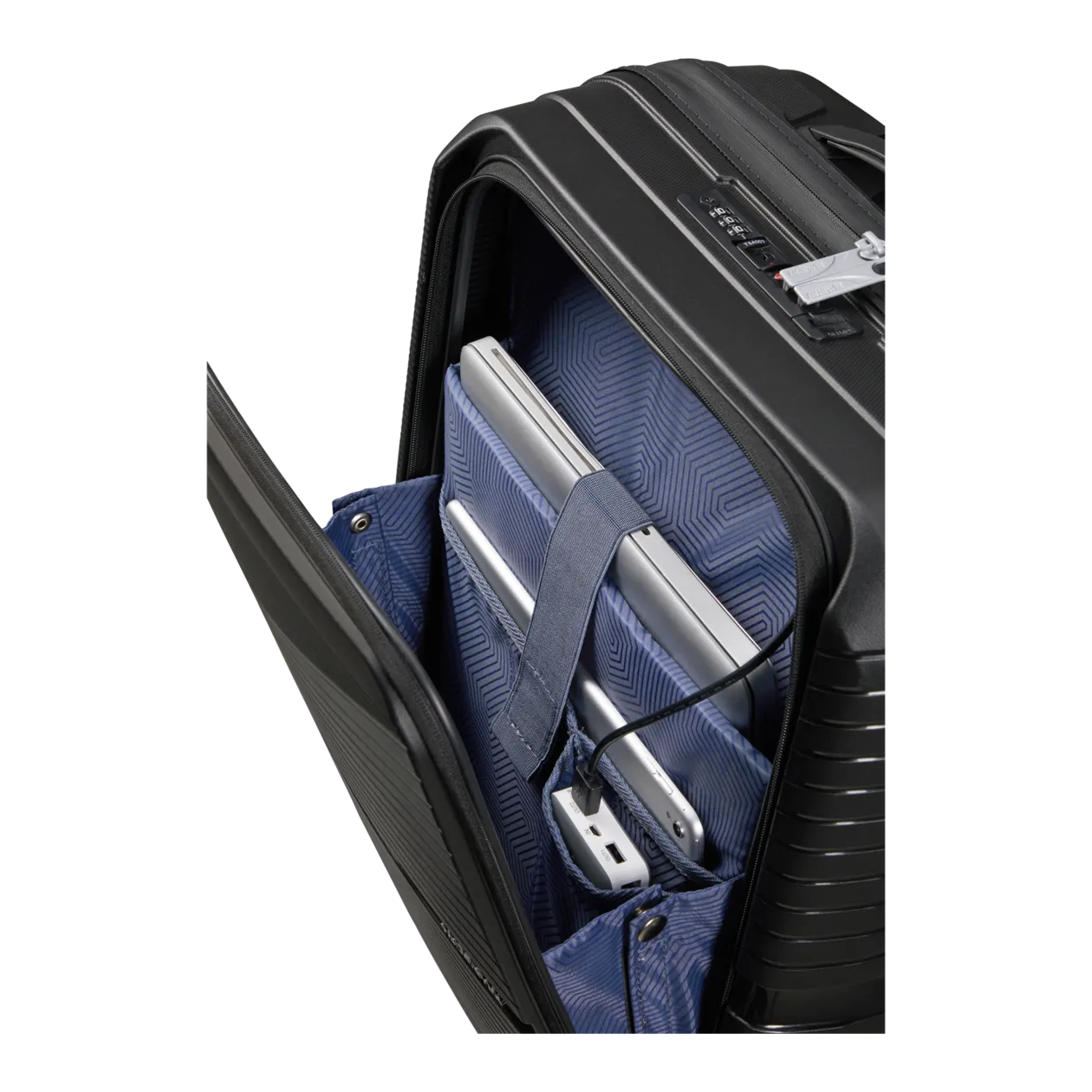 American Tourister Airconic Spinner 55/23 Frontloader Valise cabine à roulettes, Onyx Black