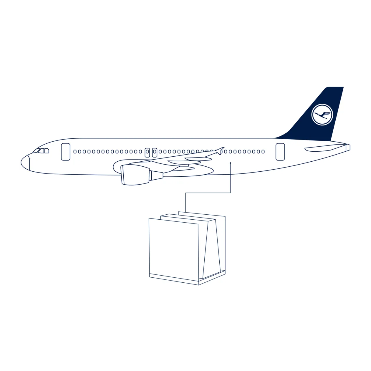 Lufthansa Upcycling Collection A320-211 D-AIPL Portariviste, nero/antracite