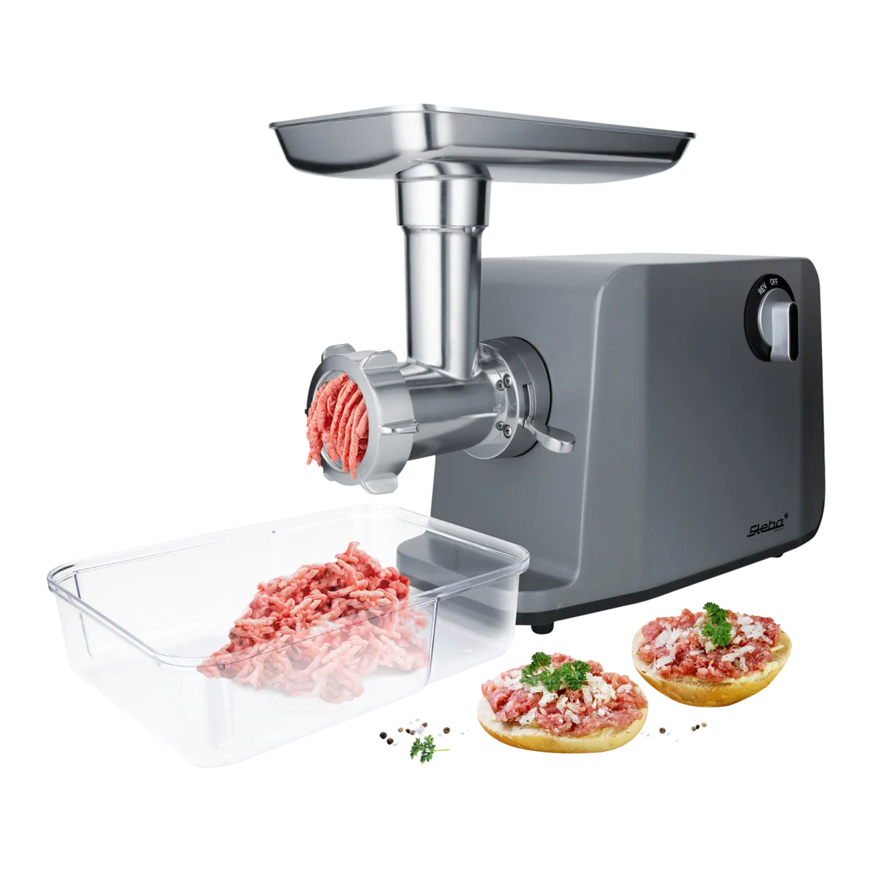 Steba MG 3000 PRO Electric Meat Mincer, Stainless Steel / Grey