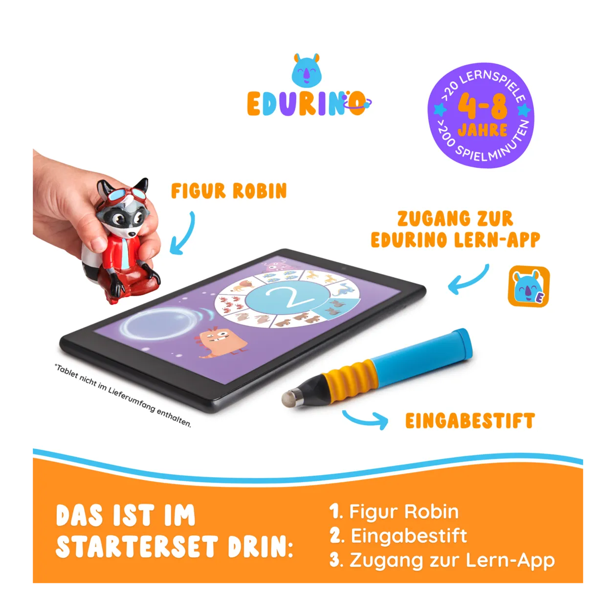 EDURINO Starter Set Robin Zahlen & Mengen ab 4 (Numbers & Amounts From Age 4)