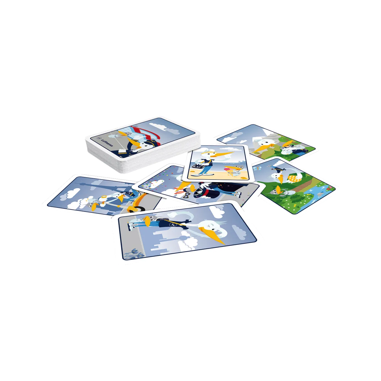 Lufthansa Mau-Mau + Memo + Roadtrip Jeux de cartes, lot de 3