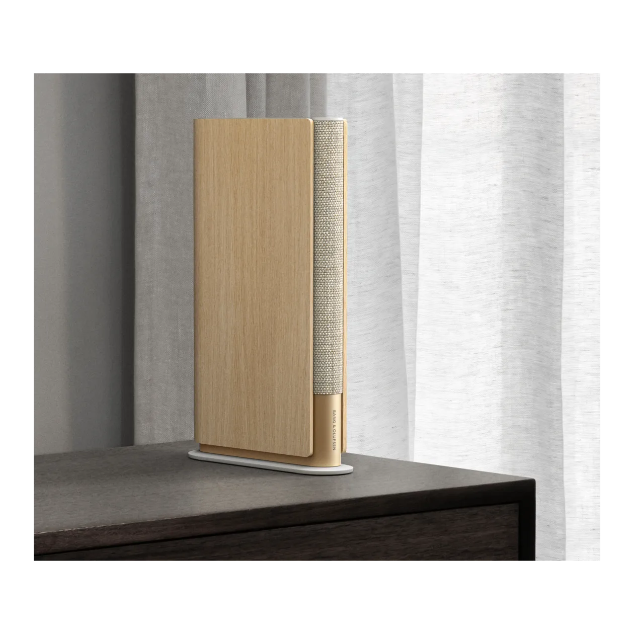 Bang & Olufsen Beosound Emerge Wi-Fi Home Speaker, Gold Tone / Light Oak