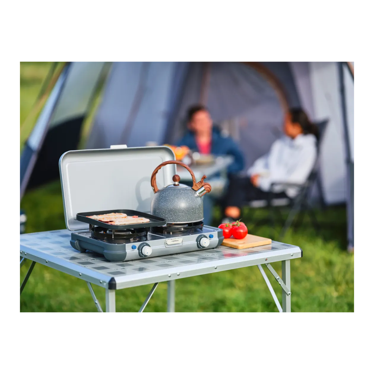 Campingaz® Camping Kitchen™ 2 Grill & Go CV Fornello da campeggio, argento/nero