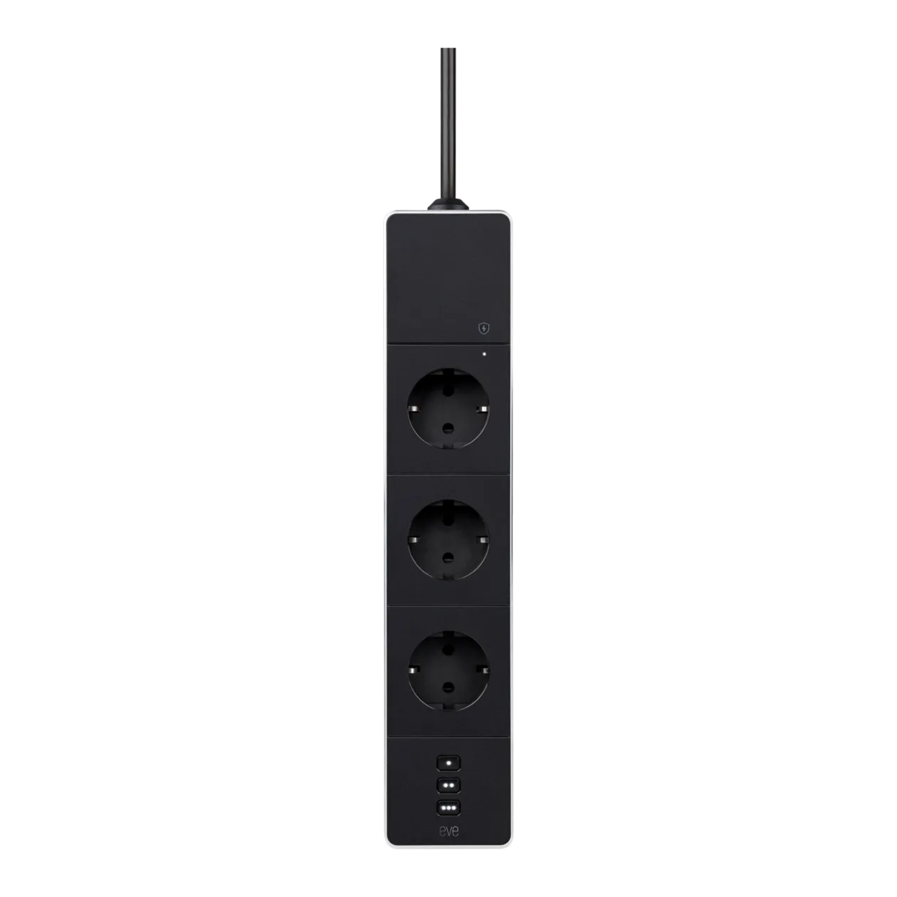 Eve Energy Strip Multiprise connectée trois prises, noir/aluminium